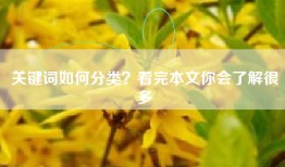 关键词如何分类？看完本文你会了解很多