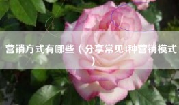 营销方式有哪些（分享常见4种营销模式）