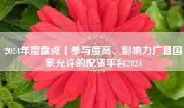 2024年度盘点丨参与度高、影响力广且国家允许的配资平台2024