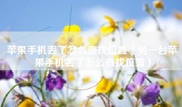 苹果手机丢了怎么查找位置（另一台苹果手机丢了怎么查找位置）