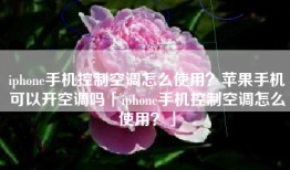 iphone手机控制空调怎么使用？苹果手机可以开空调吗「iphone手机控制空调怎么使用？」