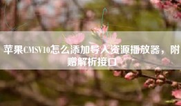 苹果CMSV10怎么添加导入资源播放器，附赠解析接口