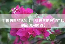 手机病毒的危害（手机病毒的危害包括制造使用障碍）