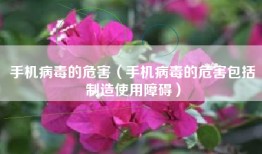 手机病毒的危害（手机病毒的危害包括制造使用障碍）