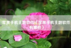 苹果手机主题软件（苹果手机主题软件有哪些）