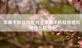 苹果手机互传照片（苹果手机互传照片用什么软件）