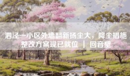 泗泾一小区外墙翻新扬尘大，降尘措施整改方案现已就位 ｜ 回音壁