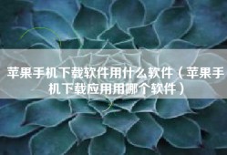 苹果手机下载软件用什么软件（苹果手机下载应用用哪个软件）