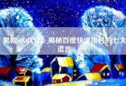 黑帽SEO优化：揭秘百度快速排名的七大谎言
