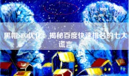 黑帽SEO优化：揭秘百度快速排名的七大谎言