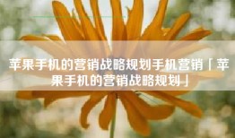 苹果手机的营销战略规划手机营销「苹果手机的营销战略规划」