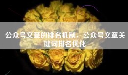 公众号文章的排名机制，公众号文章关键词排名优化
