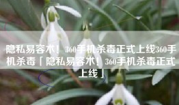 隐私易容术！360手机杀毒正式上线360手机杀毒「隐私易容术！360手机杀毒正式上线」