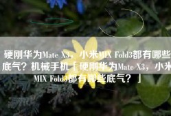 硬刚华为Mate X3，小米MIX Fold3都有哪些底气？机械手机「硬刚华为Mate X3，小米MIX Fold3都有哪些底气？」