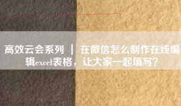 高效云会系列 ｜ 在微信怎么制作在线编辑excel表格，让大家一起填写？