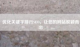 优化关键字排行SEO，让您的网站脱颖而出