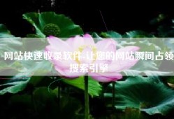 网站快速收录软件-让您的网站瞬间占领搜索引擎