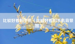 比较好看的手机（比较好看的手机背景图）