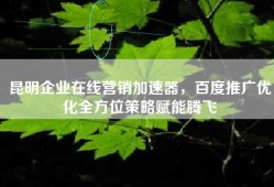 昆明企业在线营销加速器，百度推广优化全方位策略赋能腾飞