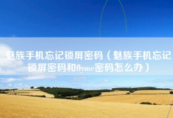 魅族手机忘记锁屏密码（魅族手机忘记锁屏密码和flyme密码怎么办）