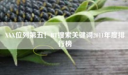 XXX位列第五！BT搜索关键词2011年度排行榜
