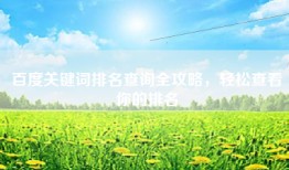 百度关键词排名查询全攻略，轻松查看你的排名