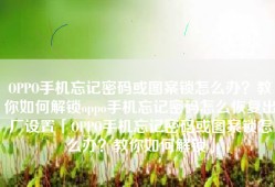 OPPO手机忘记密码或图案锁怎么办？教你如何解锁oppo手机忘记密码怎么恢复出厂设置「OPPO手机忘记密码或图案锁怎么办？教你如何解锁」