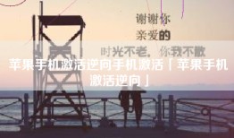 苹果手机激活逆向手机激活「苹果手机激活逆向」