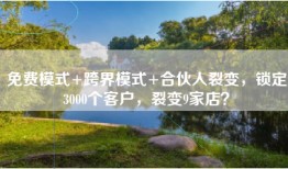 免费模式+跨界模式+合伙人裂变，锁定3000个客户，裂变9家店？