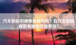 汽车影院的观影体验如何？在汽车影院观影有哪些注意事项？