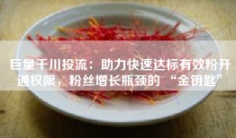 巨量千川投流：助力快速达标有效粉开通权限，粉丝增长瓶颈的 “金钥匙”