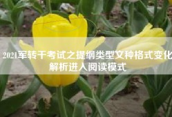 2021军转干考试之提纲类型文种格式变化解析进入阅读模式