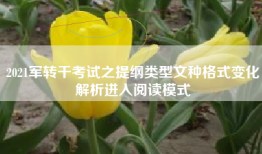 2021军转干考试之提纲类型文种格式变化解析进入阅读模式