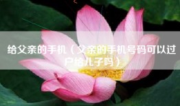 给父亲的手机（父亲的手机号码可以过户给儿子吗）