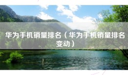 华为手机销量排名（华为手机销量排名变动）