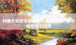 科索沃新禁令致局势升级 武契奇：塞尔维亚不会投降