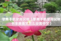 苹果手机使用说明（苹果手机使用说明书全是英文怎么设置中文）