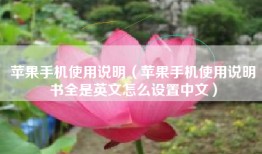 苹果手机使用说明（苹果手机使用说明书全是英文怎么设置中文）