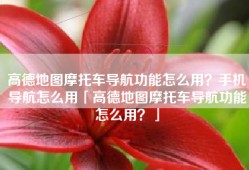 高德地图摩托车导航功能怎么用？手机导航怎么用「高德地图摩托车导航功能怎么用？」