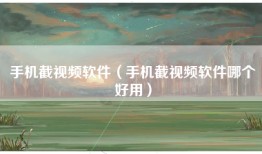 手机截视频软件（手机截视频软件哪个好用）
