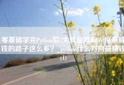 零基础学完Python后7大就业方向，原来赚钱的路子这么多？_python什么方向最赚钱(1)
