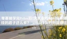 零基础学完Python后7大就业方向，原来赚钱的路子这么多？_python什么方向最赚钱(1)
