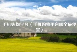 手机购物平台（手机购物平台哪个最便宜）