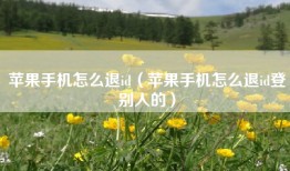 苹果手机怎么退id（苹果手机怎么退id登别人的）