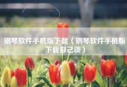 钢琴软件手机版下载（钢琴软件手机版下载自己谈）