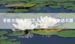 手机卡激活不了怎么办（手机电话卡激活不了）