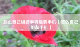 怎么自己组装手机组装手机「怎么自己组装手机」