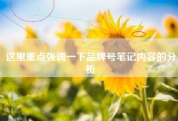 这里重点强调一下品牌号笔记内容的分析
