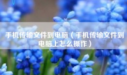 手机传输文件到电脑（手机传输文件到电脑上怎么操作）