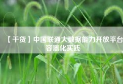 【干货】中国联通大数据能力开放平台容器化实践